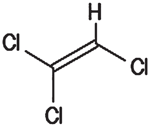 Trichloroethylene (TCE) chemical structure [84].