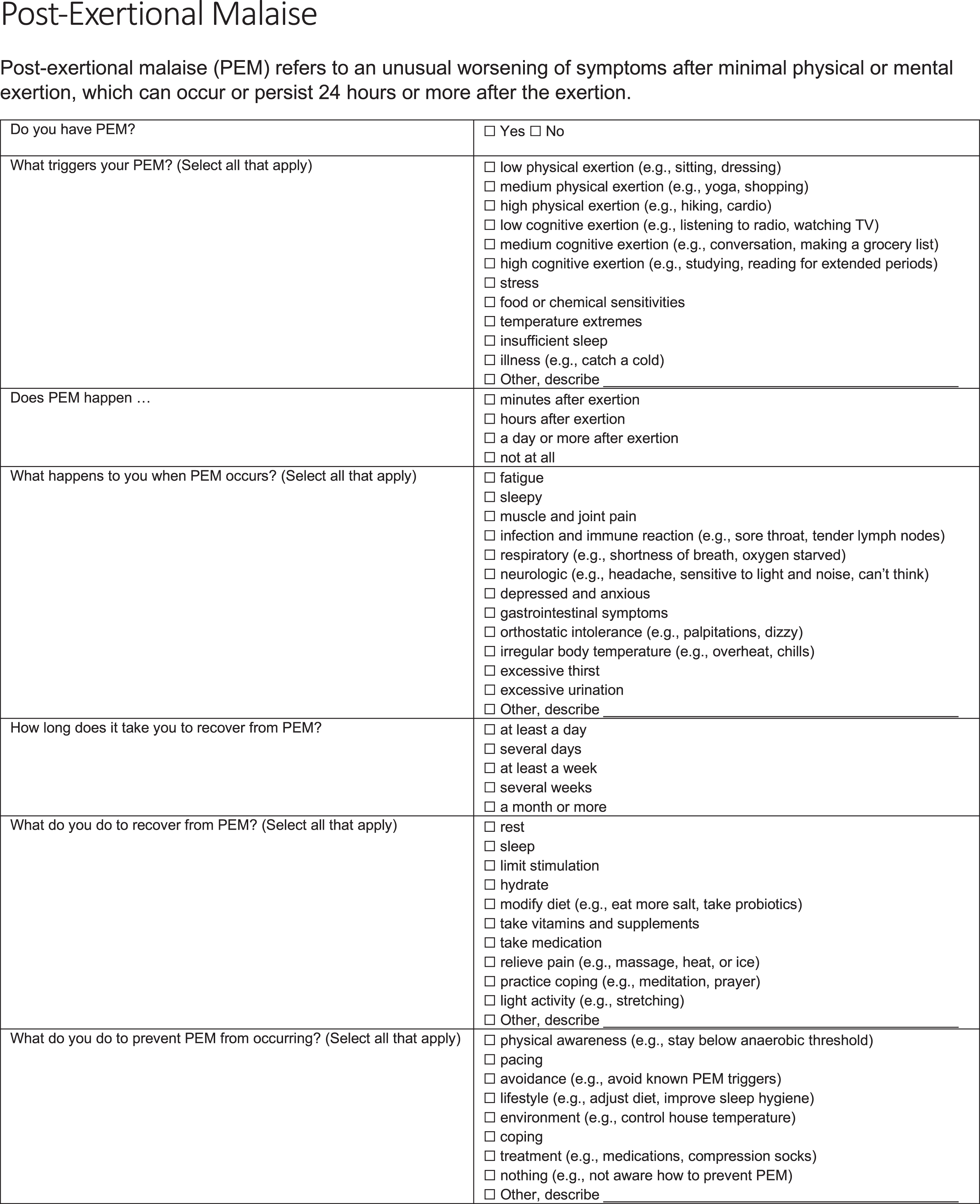 Post-exertional malaise - MEpedia