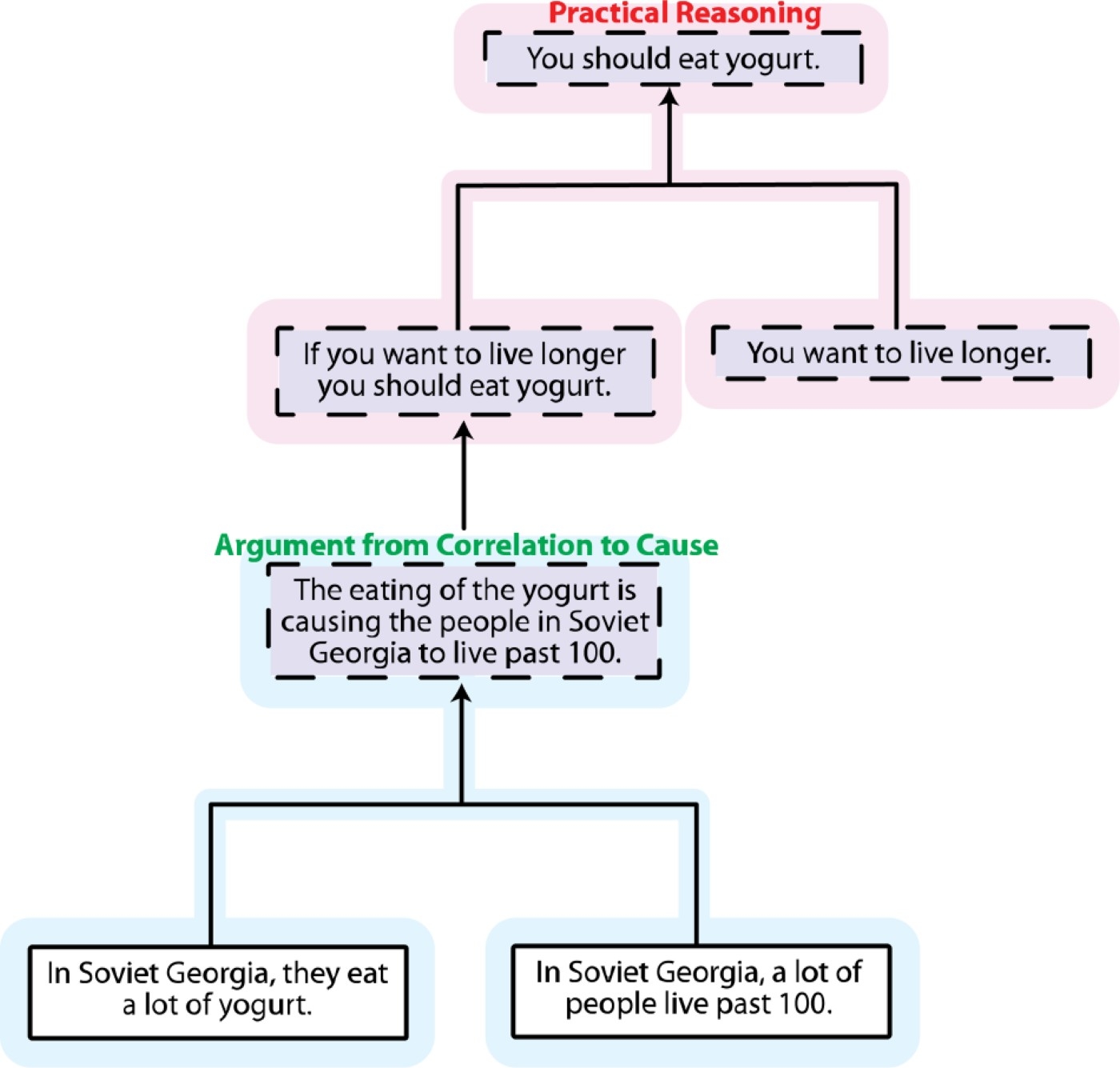 
Araucaria visualisation of the argument in the Dannon yogurt example.