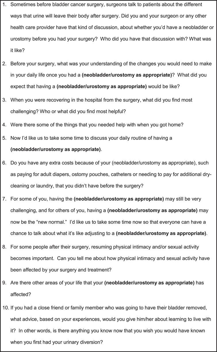 Discussion prompts for focus groups and individual interviews.