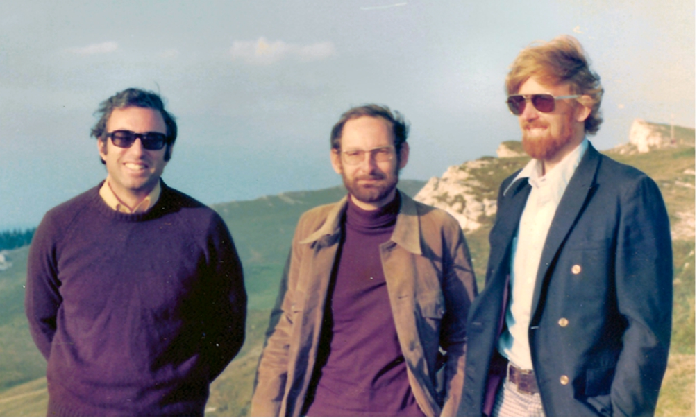 The author (left) with Werner Hug (centre) and Laurence Nafie in the Jura, Switzerland, in September 1976. (Colors are visible in the online version of the article; http://dx.doi.org/10.3233/BSI-150113.)