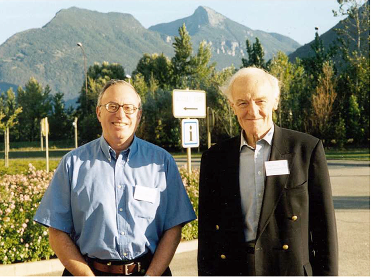 Laurence Barron with David Buckingham at a Workshop held in ESRF, Grenoble, France (September 2000).