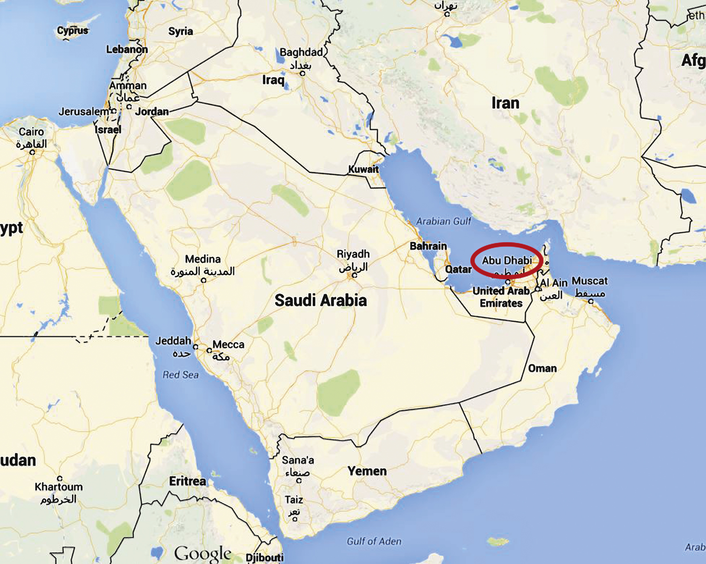 This map shows the location of the Al-Bahr Towers.