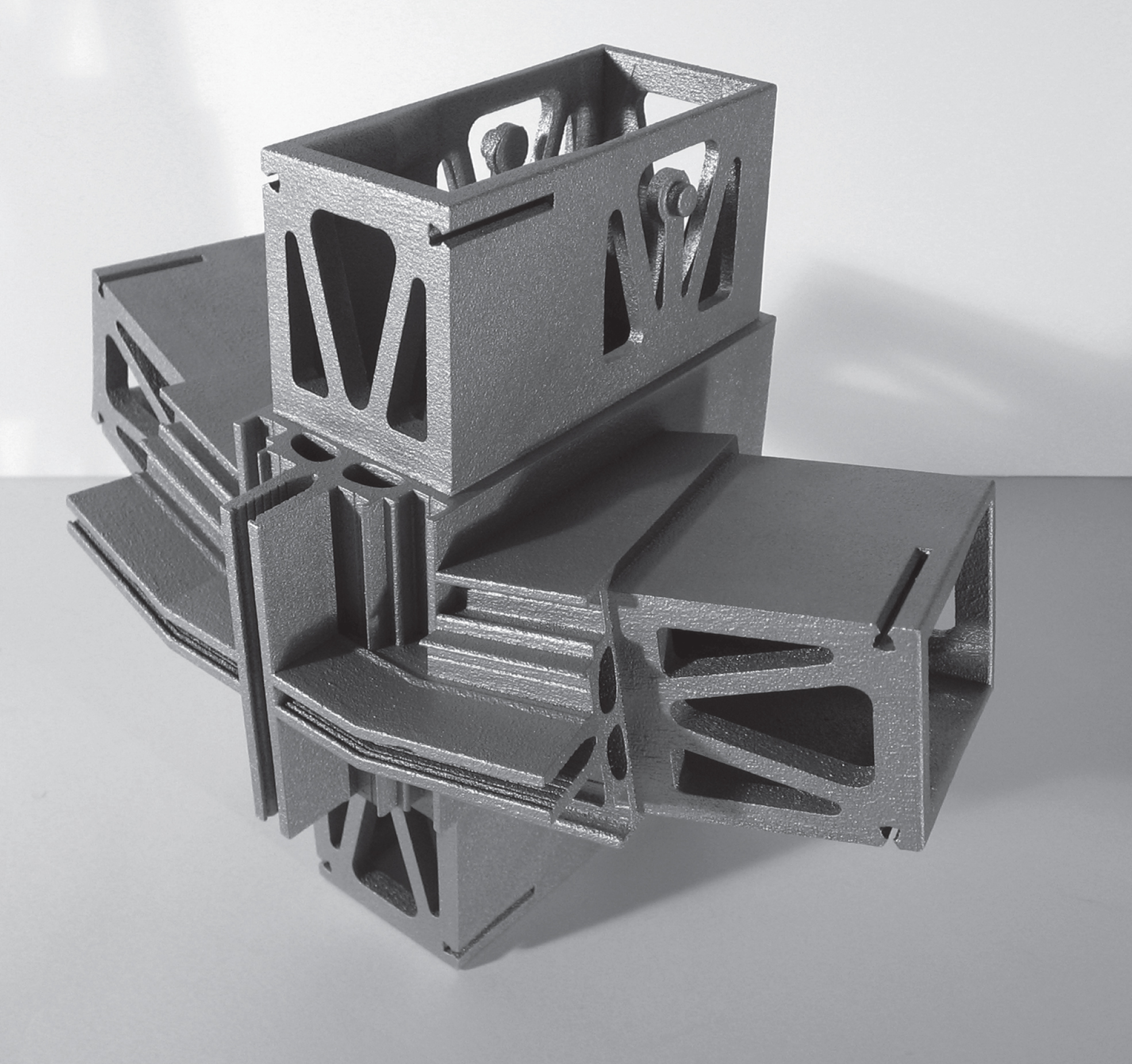 Aluminium printed mock-up of Nematox facade node.