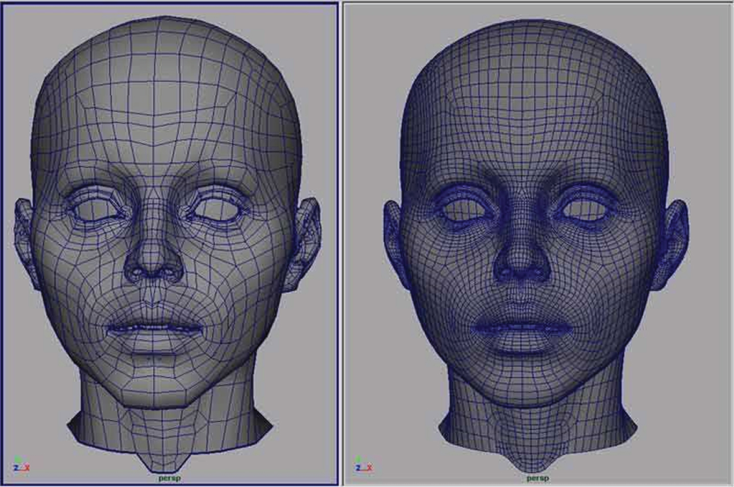 The modeling the head of a character.
