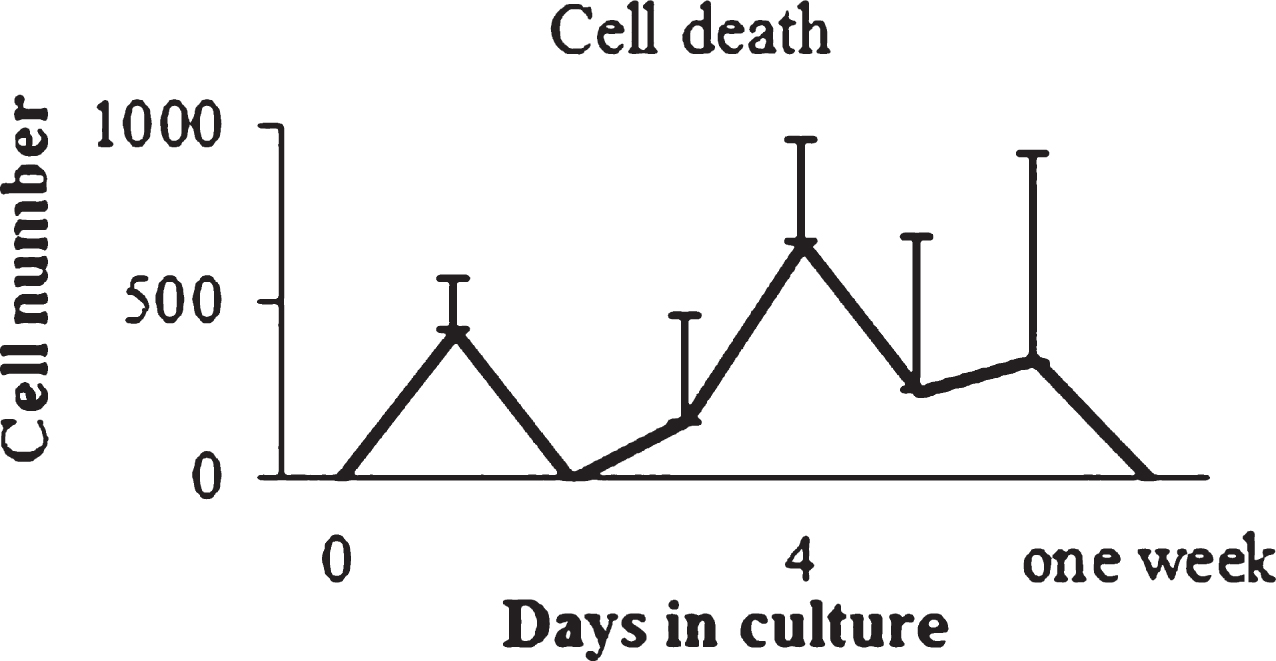 In vitro cell death determination. Cell death was calculated for cells at P2.