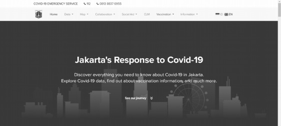 Corona website in Jakarta (www.corona.jakarta.go.id).
