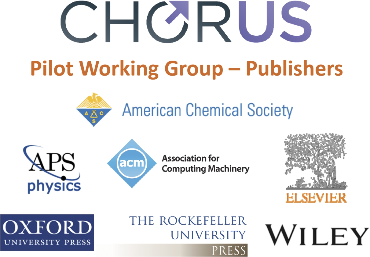 Seven Publishers Participating in the CHORUS Pilot Working Group.