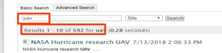 Screenshot from AIAA, retrieved February 7, 2019 from https://www.aiaa.org/search-results?Keywords=UAV, Screenshot by author.