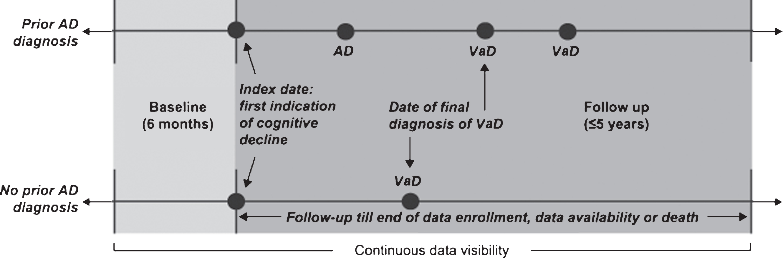 Study design. AD, Alzheimer’s disease; VaD, vascular dementia.
