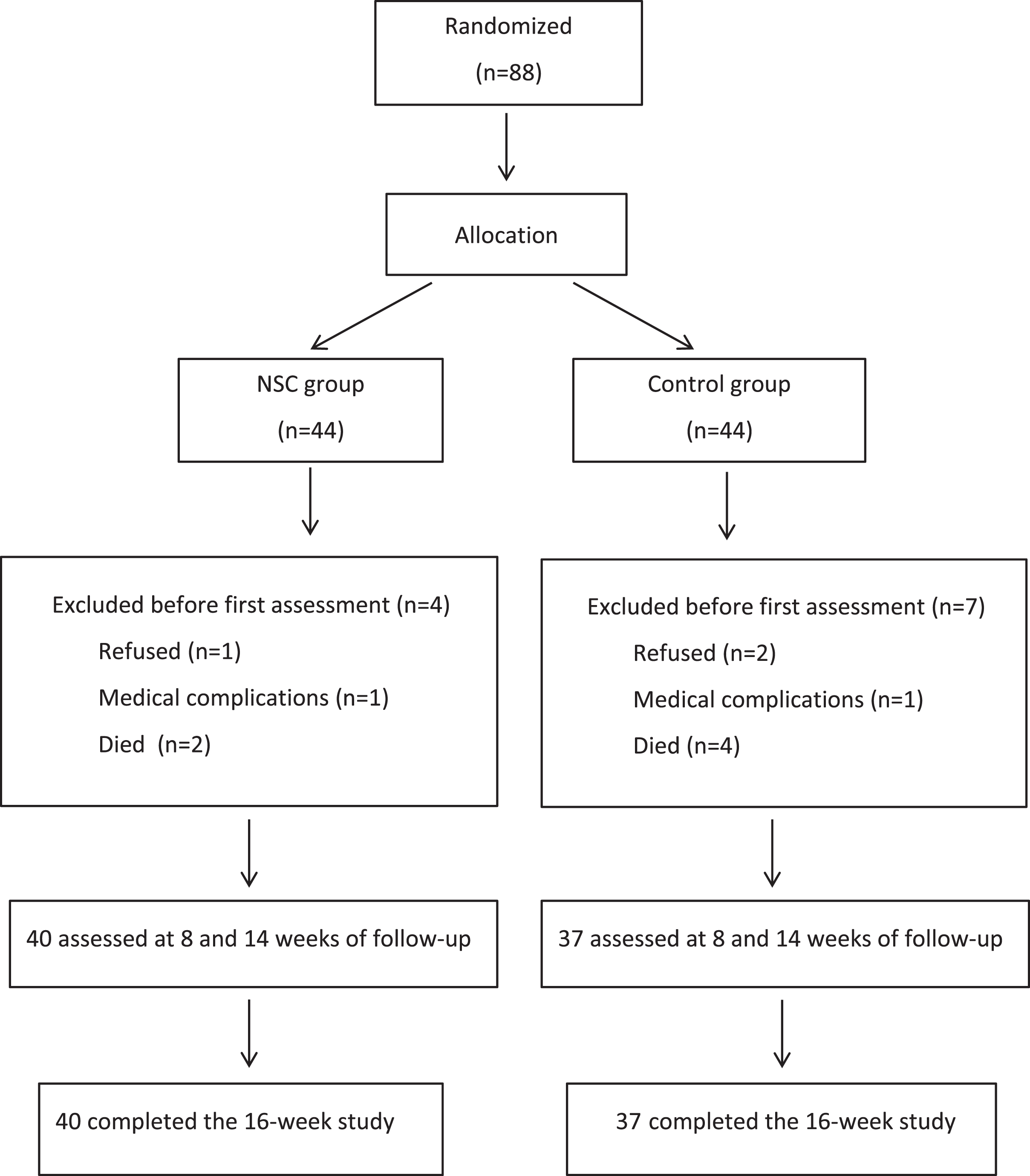 Flowchart of patients participating in the study.