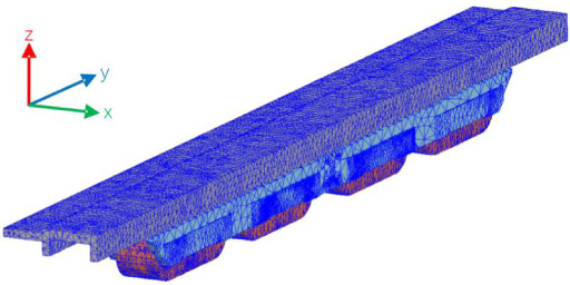 The mesh view of three-dimensional model.