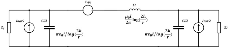 The 𝛱 type lumped approximation circuit.