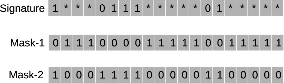 Bit Mask-1 and bit Mask-2 from signature.