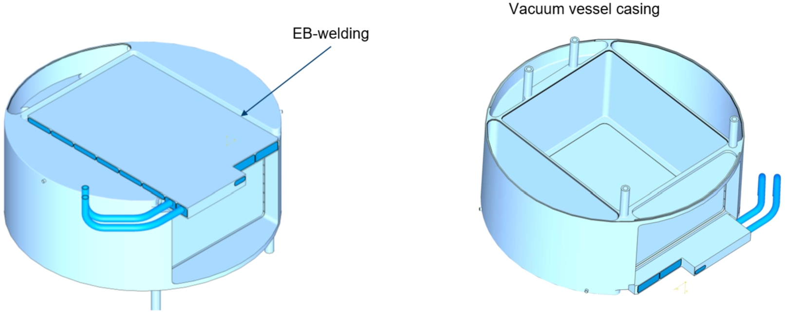 Assembly and EB-welding of the vacuum vessel (premoderator).
