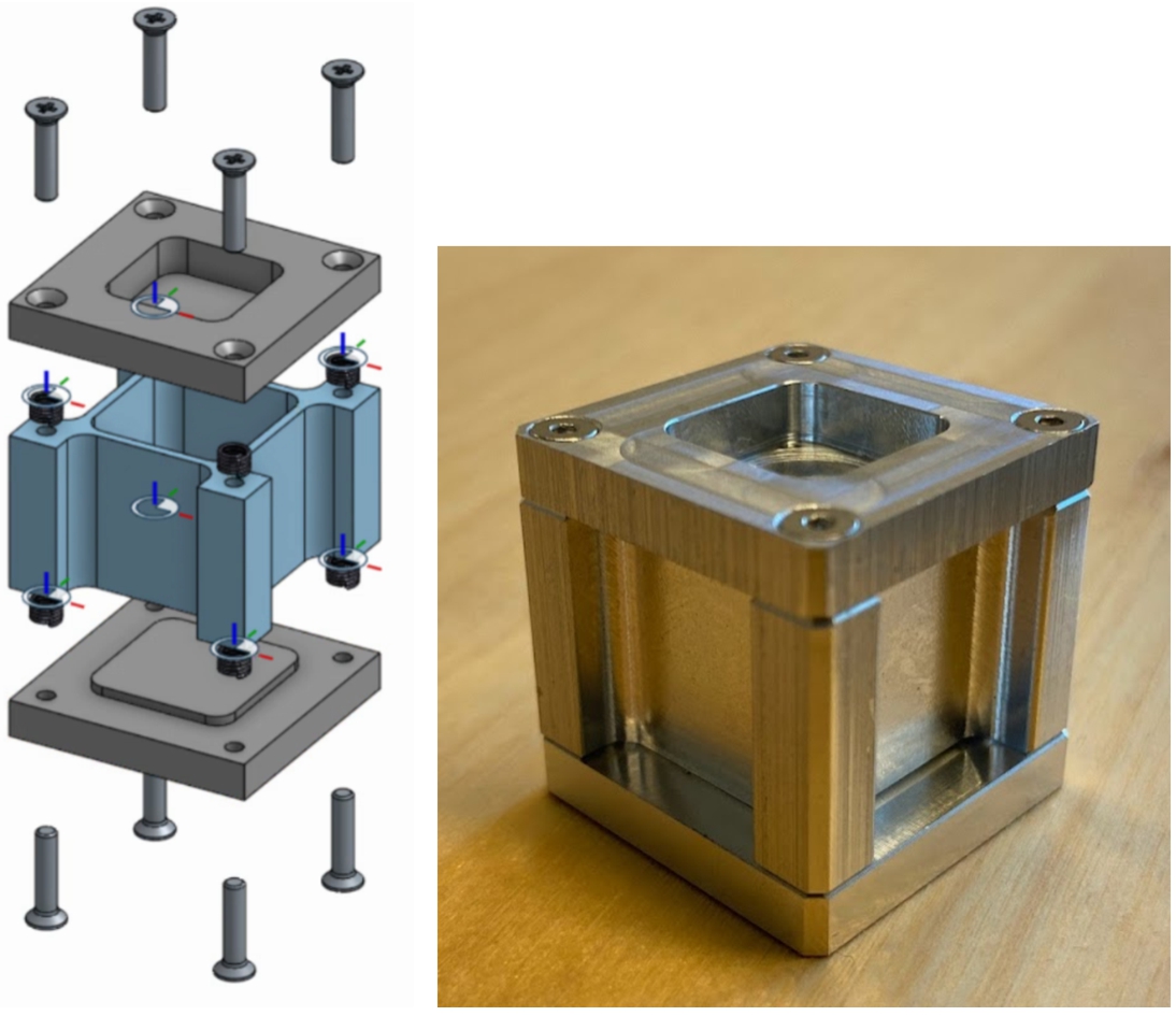 Sample holder for triaxial transmission experiments.