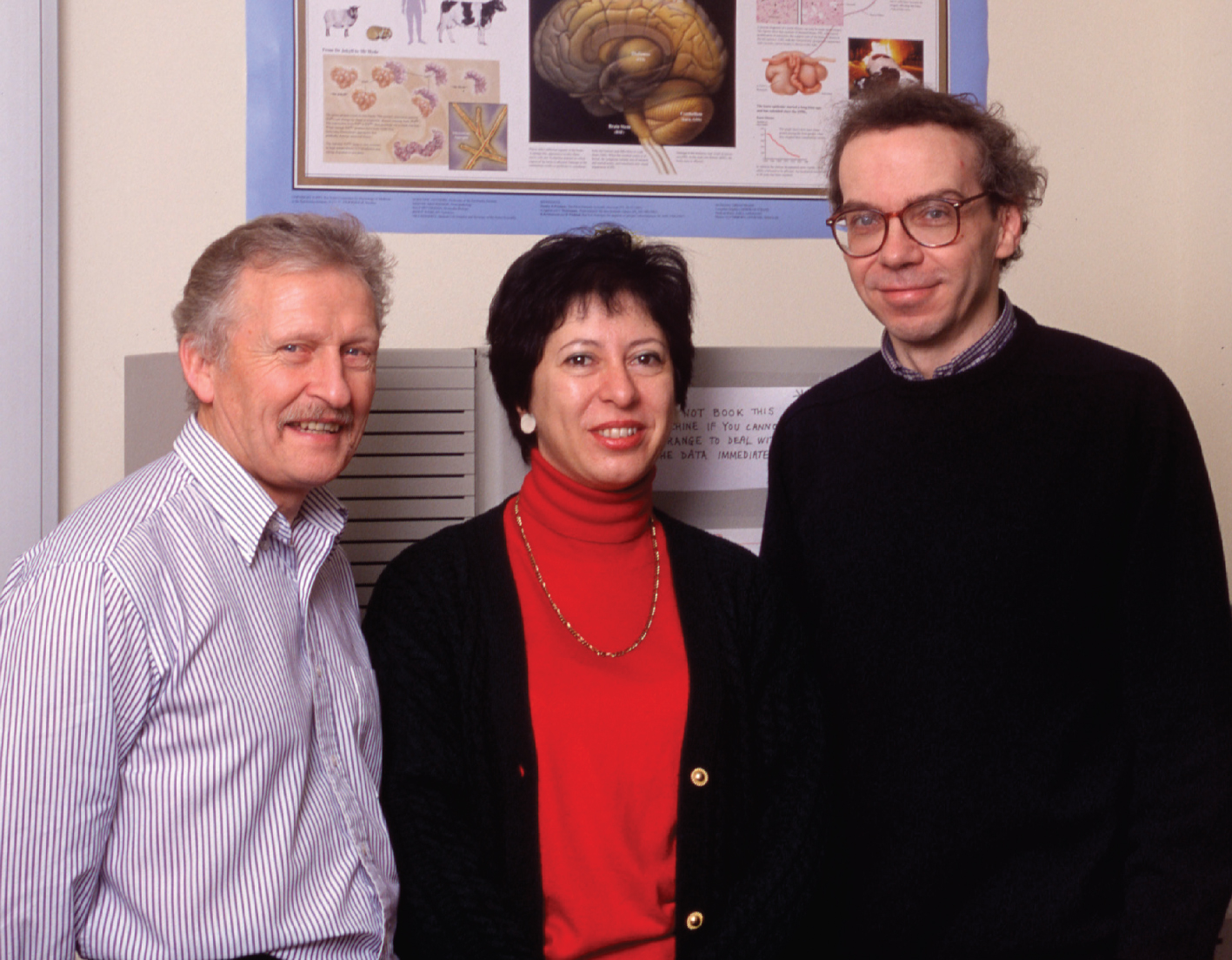 Twenty years ago: Ross Jakes, Maria Grazia Spillantini and Michel Goedert (from left to right) in 1997.