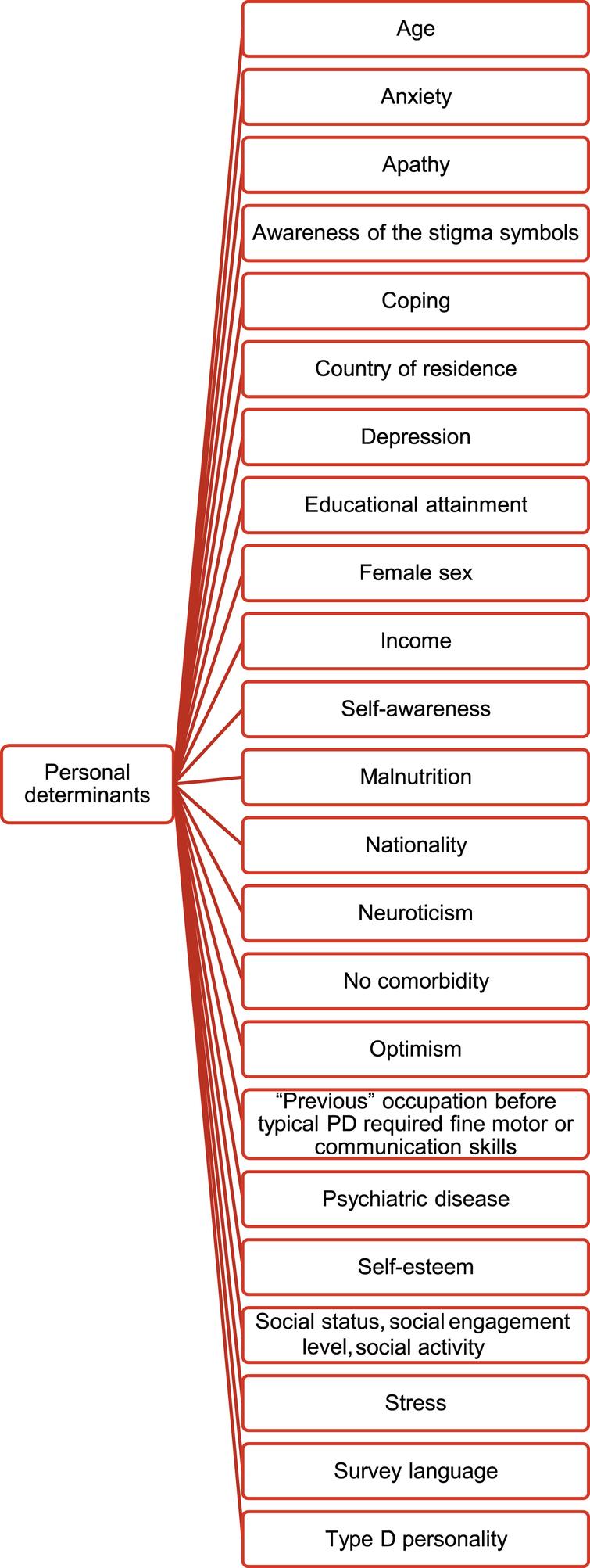 Personal determinants identified according to the ICF-framework [14].