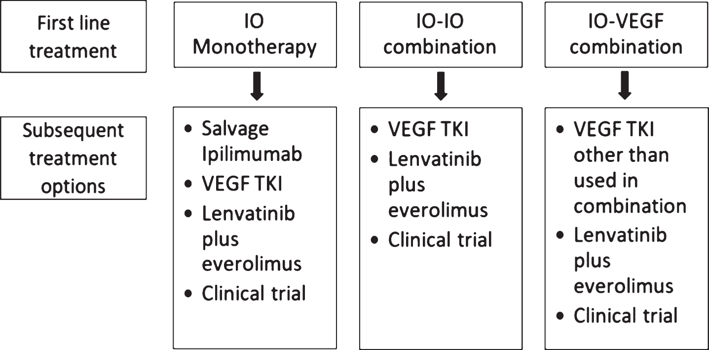 Proposed systemic treatment algorithm after progression on ICI.