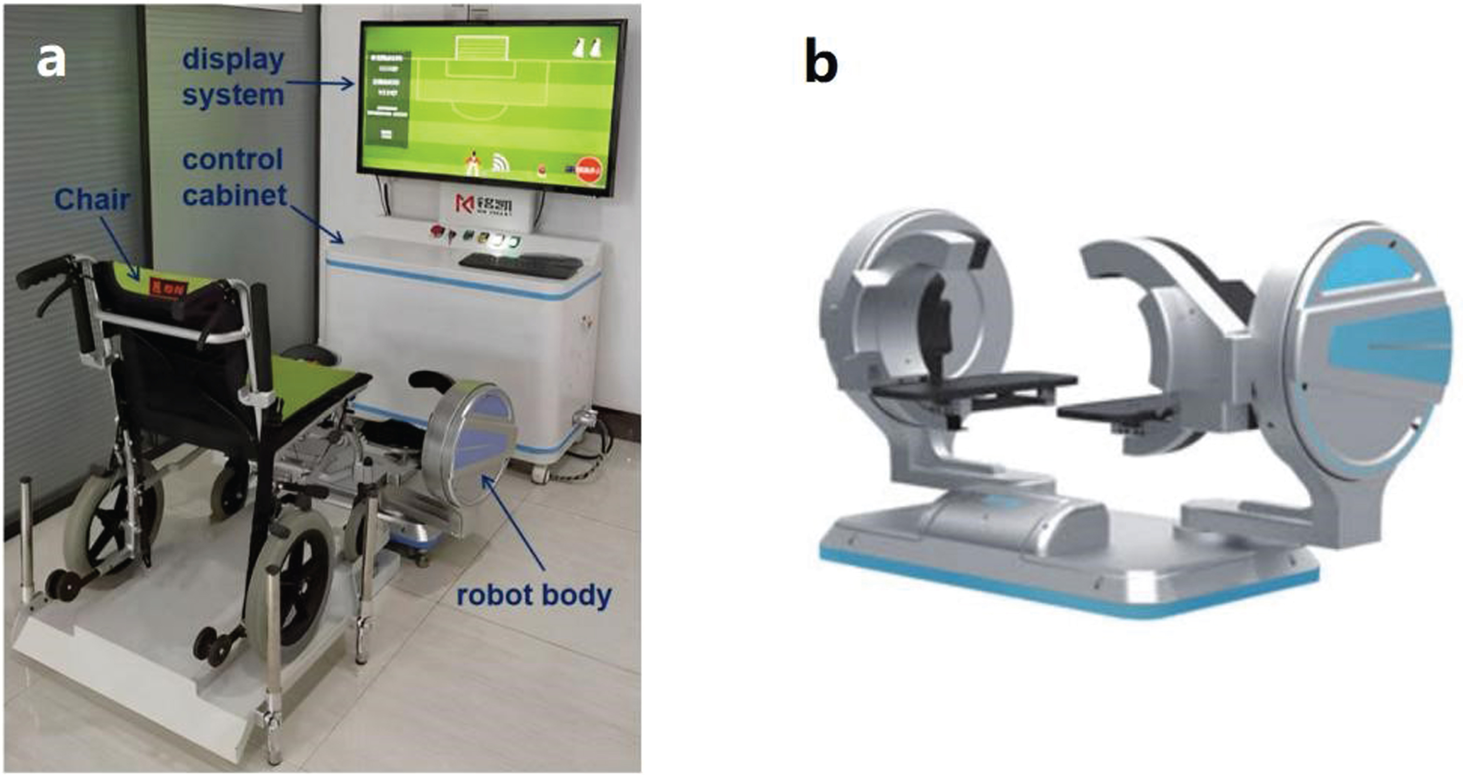 a Ankle intelligent rehabilitation robot, b Robot body.