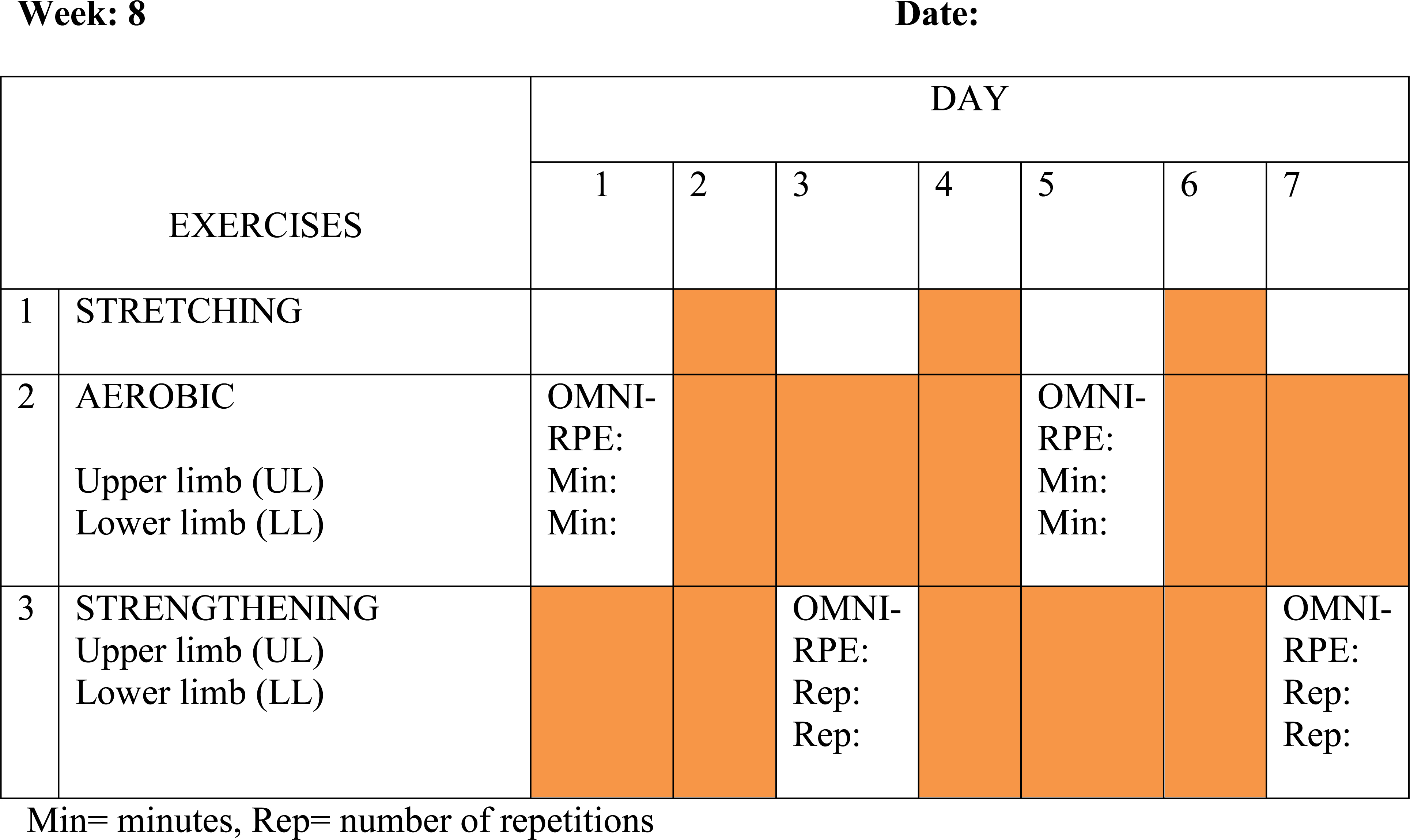 Example of SHEP schedule.