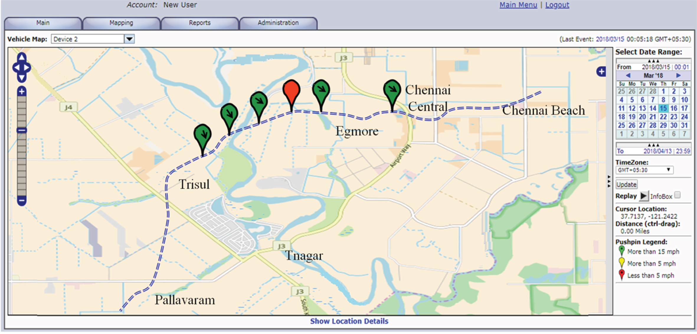 Visualization of OpenStreetMap for real-time track abnormality monitoring.