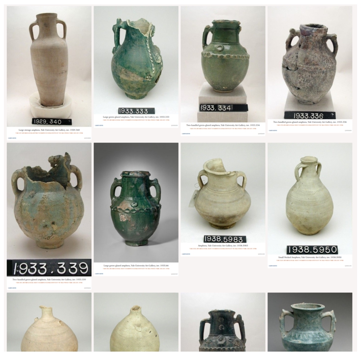 Results after searching for ‘amphora’ in the Dura-Europos Stories search bar.