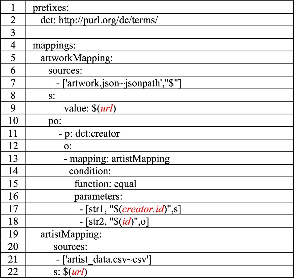 YARRRML solution to question 2.