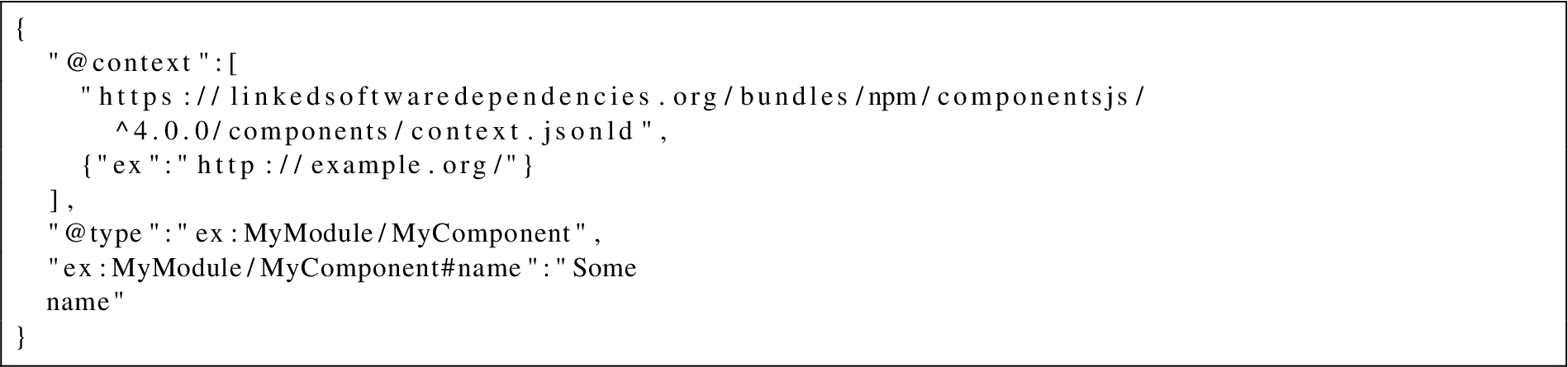 Instantiation of ex:MyModule/MyComponent using a value for the parameter ex:MyModule/MyComponent#name.