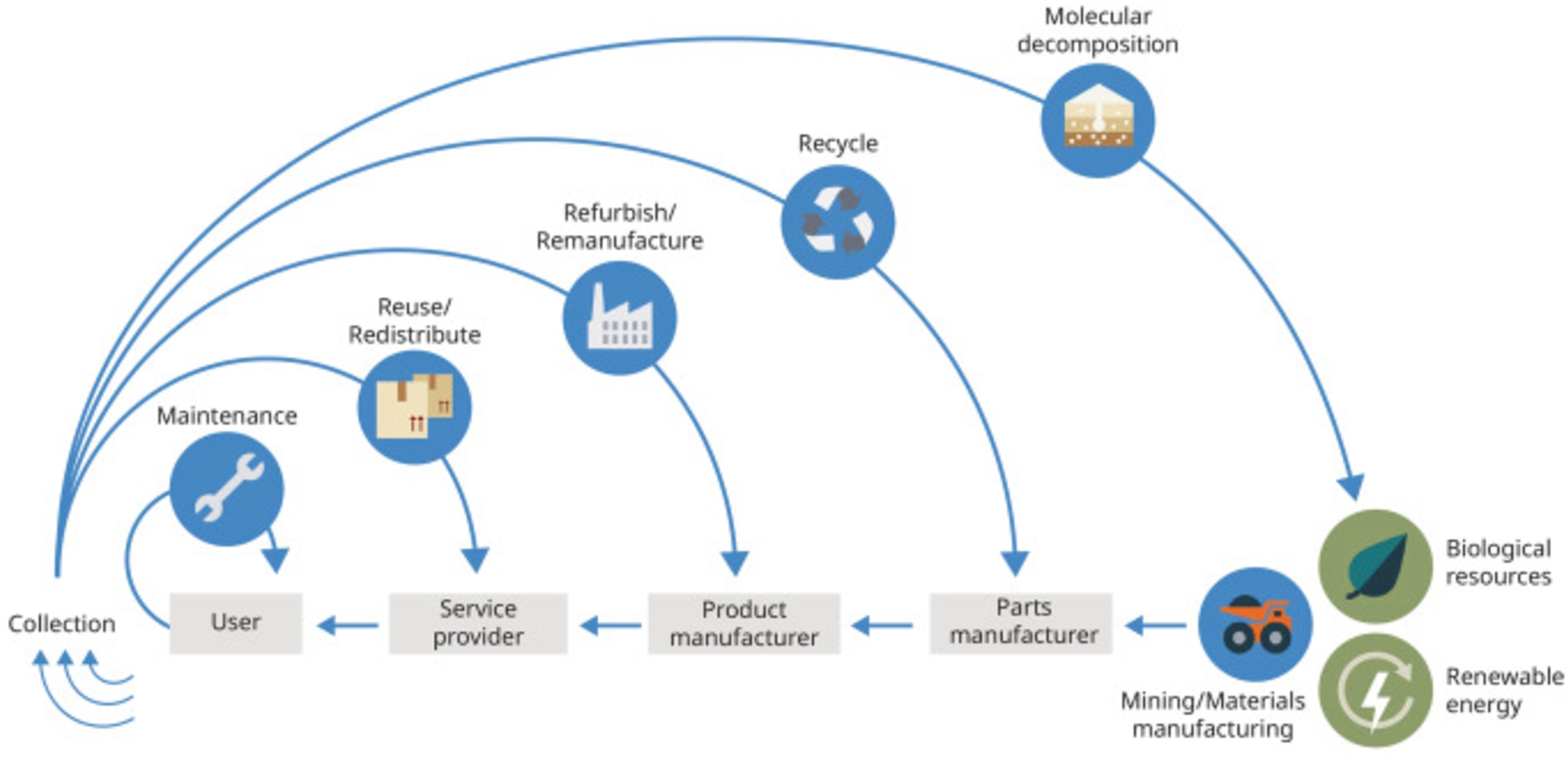 Circular strategies for products and materials [12].