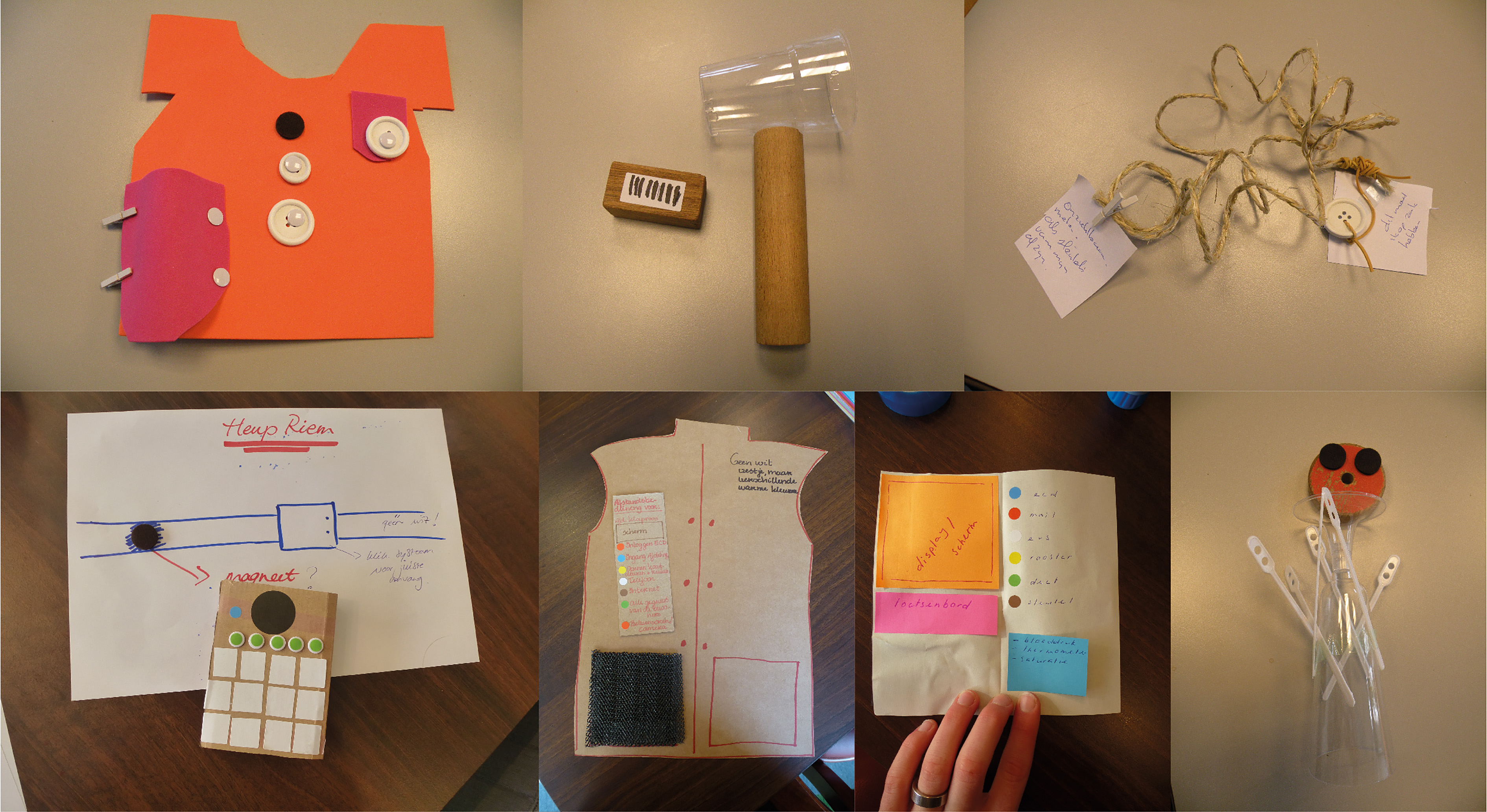 Some of the prototypes that were designed by the participants
