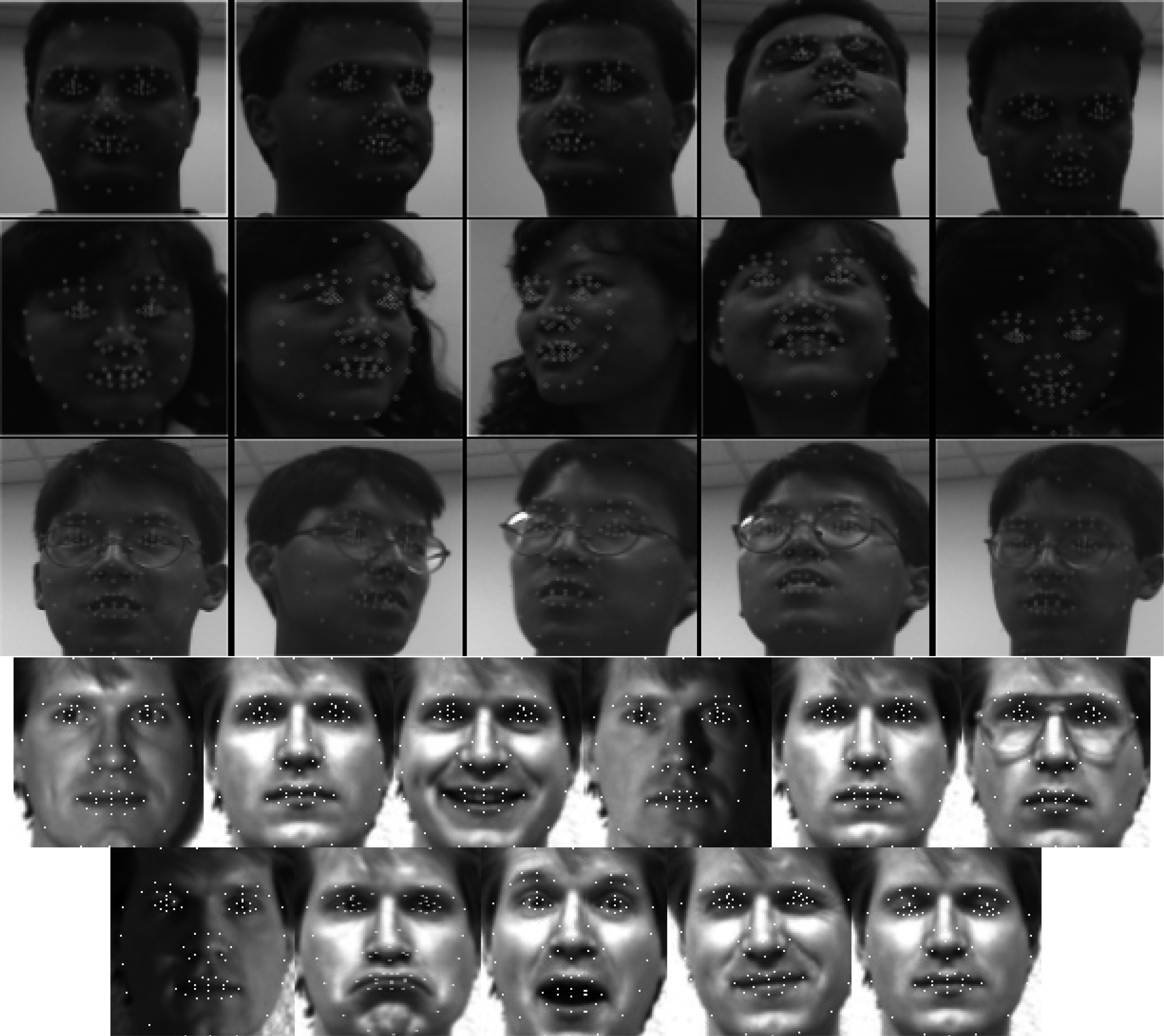 Facial landmarks detection on Honda/UCSD and Yale database.
