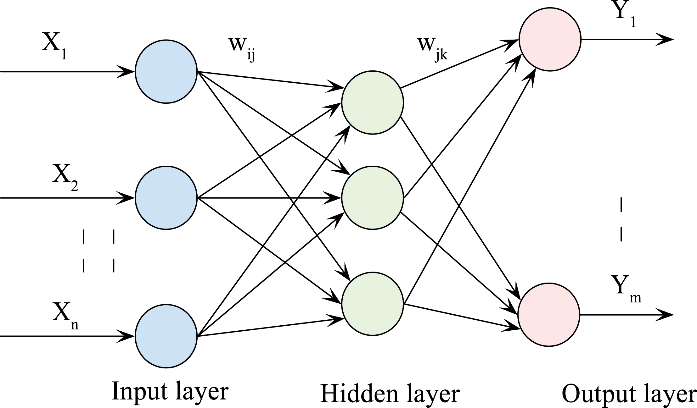 Topology structure of the BP neural network.