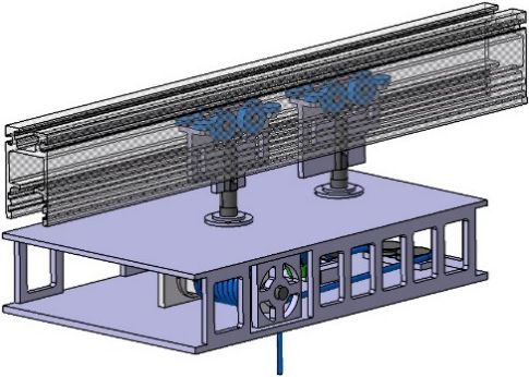 Simplified model apparatus of the rail and the driving part.
