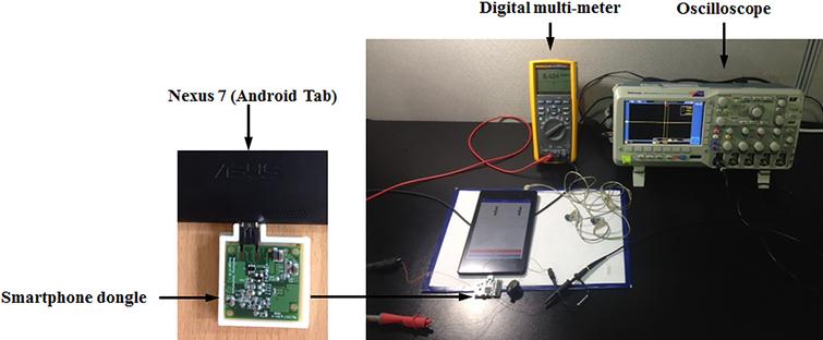 Wireless communication performance testing of the manufactured smartphone dongle communicating with the sleep-lighting device.