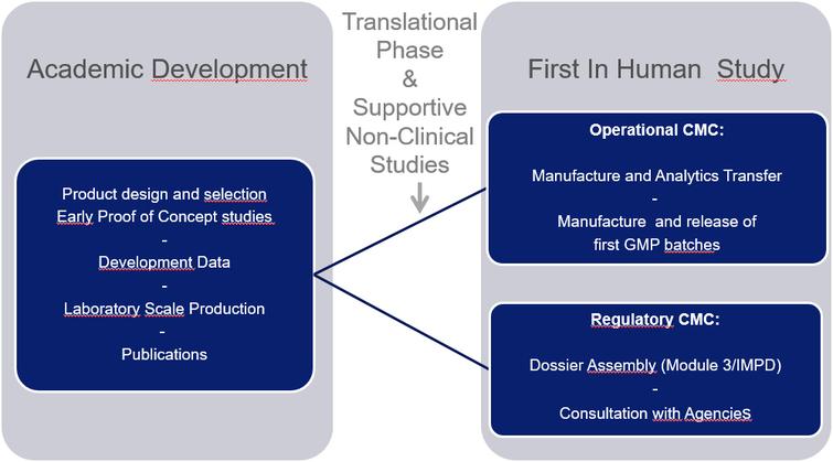 CMC development from R&D to first in human clinical studies.