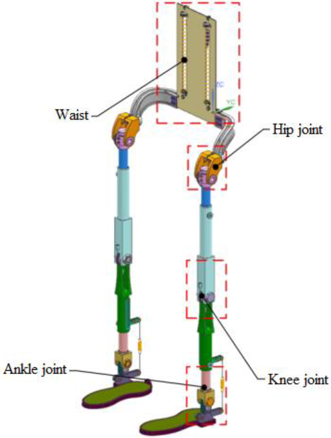 Mechanical structure of the assistive exoskeleton robot.