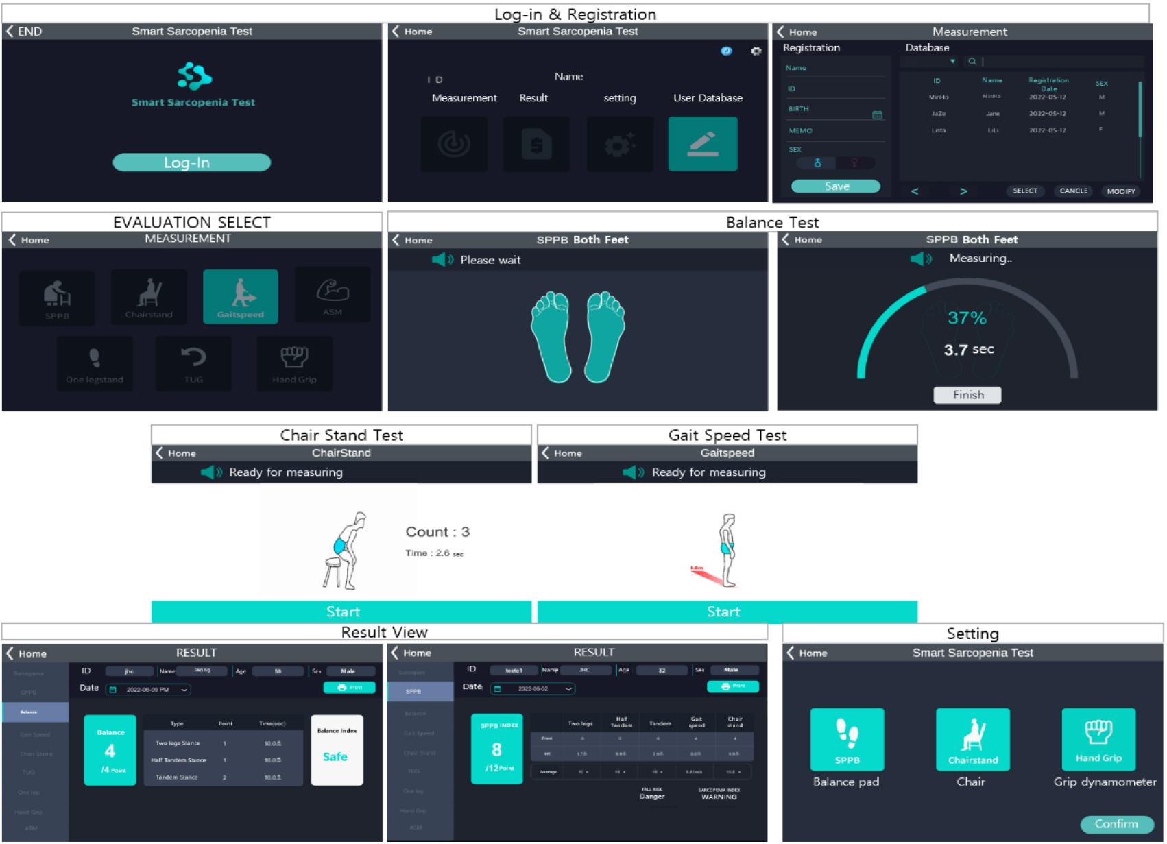 The software of sarcopenia assessment system.