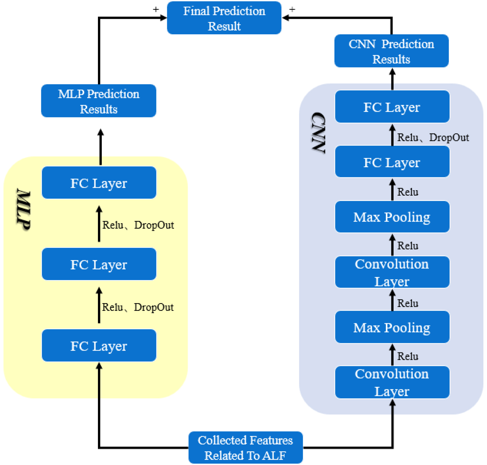 Combined prediction model for acute liver failure using fully connected neural network and convolutional neural network.