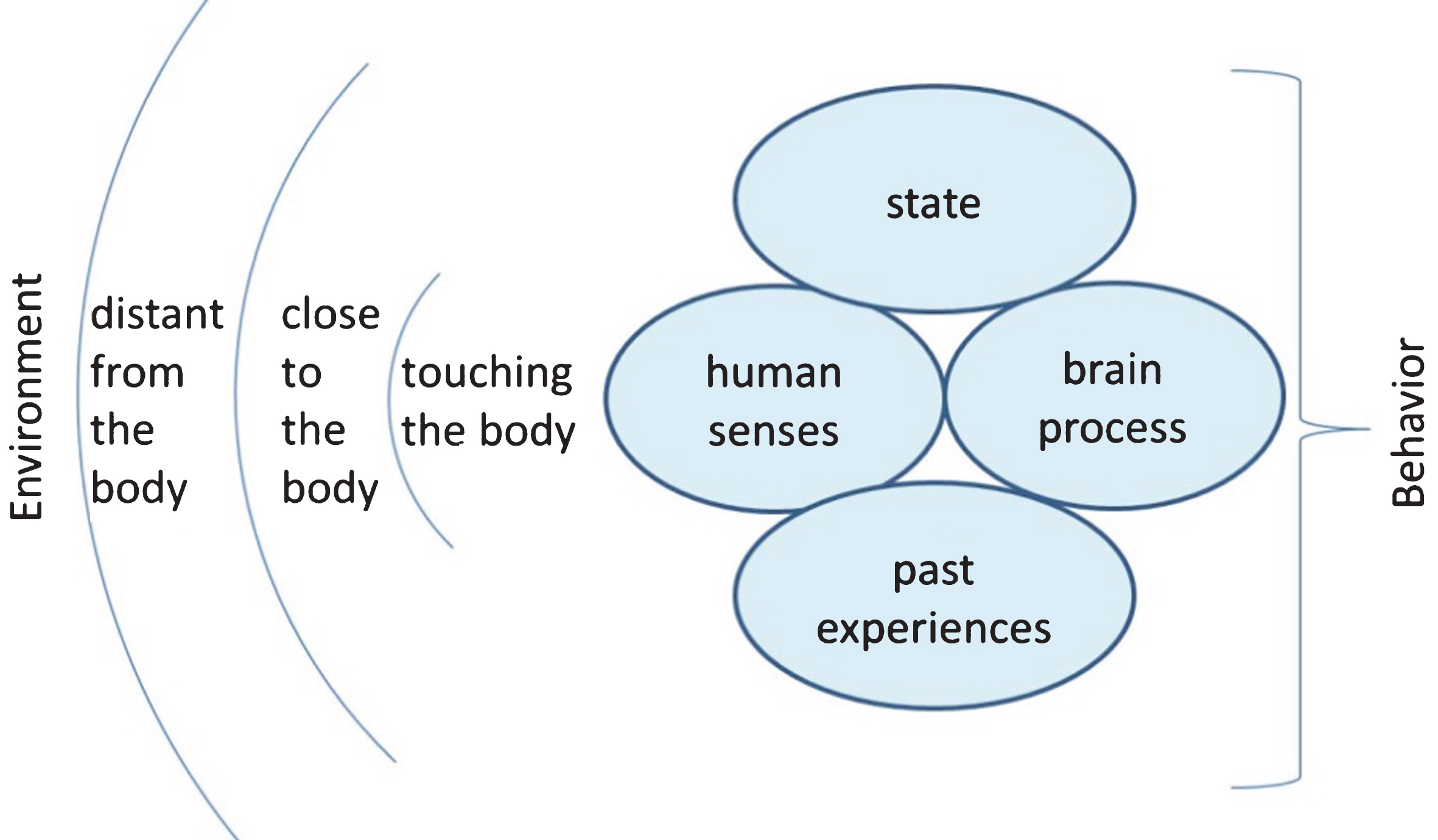 This schema shows the relationship between the environment and behavior.