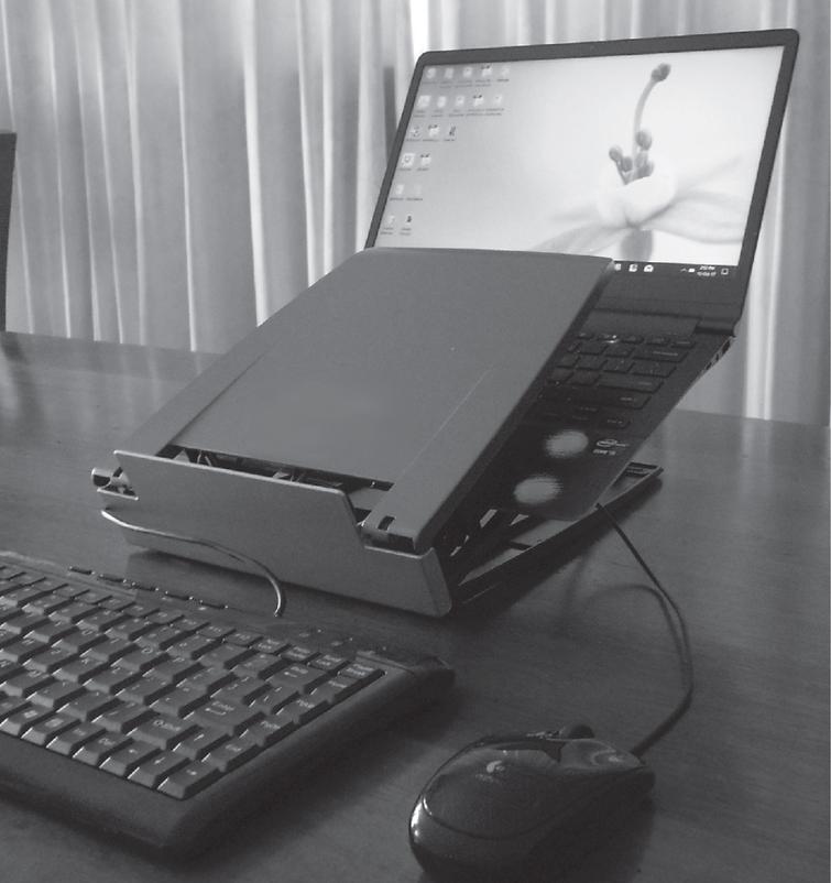 A laptop stand will raise the height of the monitor so that you don’t need to flex your head forward to read from the display. Using an external mouse and keyboard can help your arms and shoulders remain comfortable.