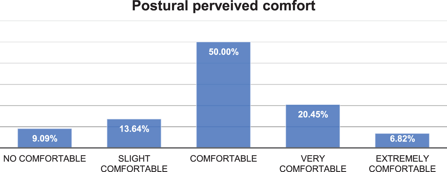 Postural perceived comfort for professors.